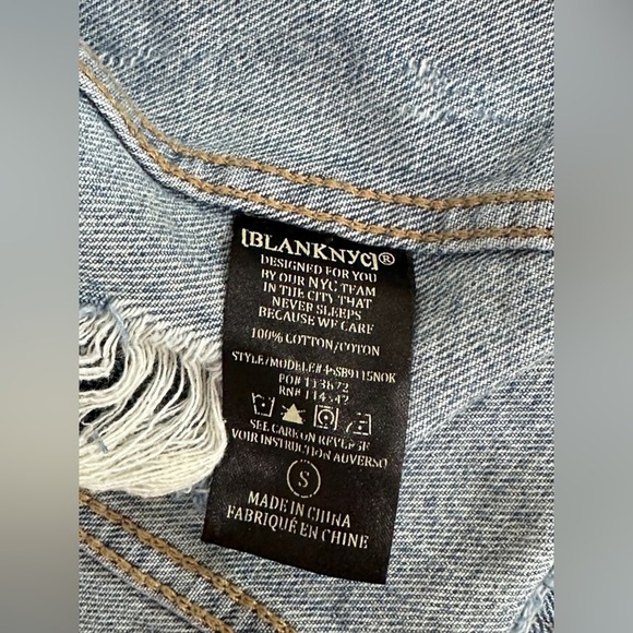 BLANKNYC Jacket Small Raw Hem Cyber-Grunge Neo-Vintage - Picture 12 of 13